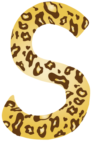 10in. Brown Leopard Animal Print Letter Decals Stickers from A to Z