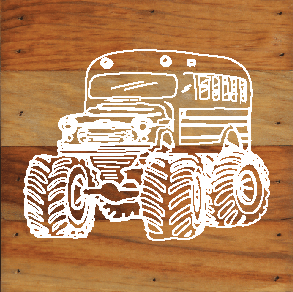 Monster Truck Art Print Natural Wall Hanging - prestochangodecor