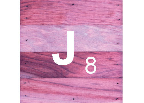 Scrabble inspired ABC Letter Monogram Chalk White on a 6 x 6 Rustic Aged Natural Wood Pallet