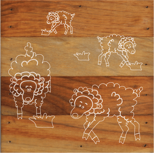 Farm Animal Theme Rustic Wall Hanging