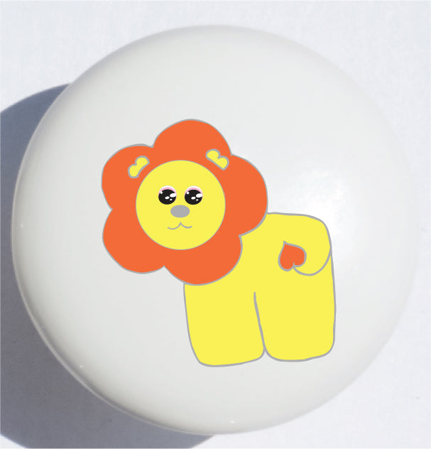 Single Ceramic Jungle Safari Drawer Knob Pulls, Choice of Several African Wildlife Animal Designs