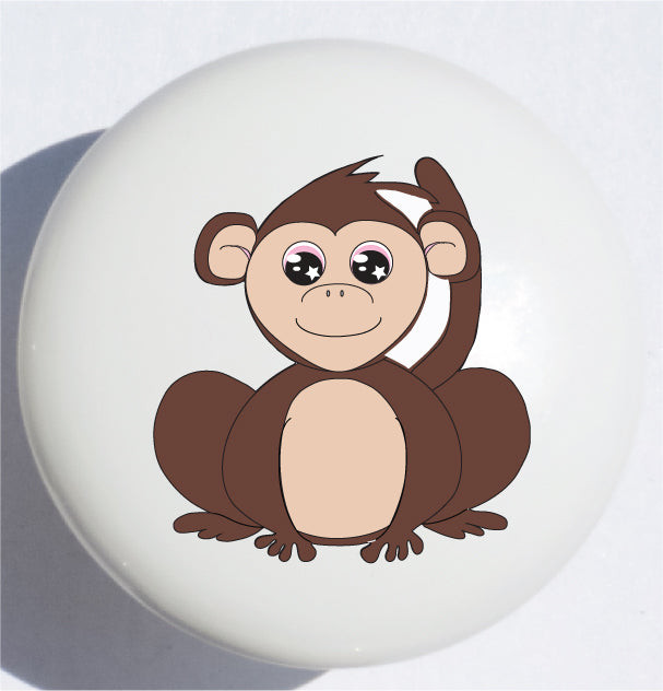 Single Ceramic Jungle Safari Drawer Knob Pulls, Choice of Several African Wildlife Animal Designs