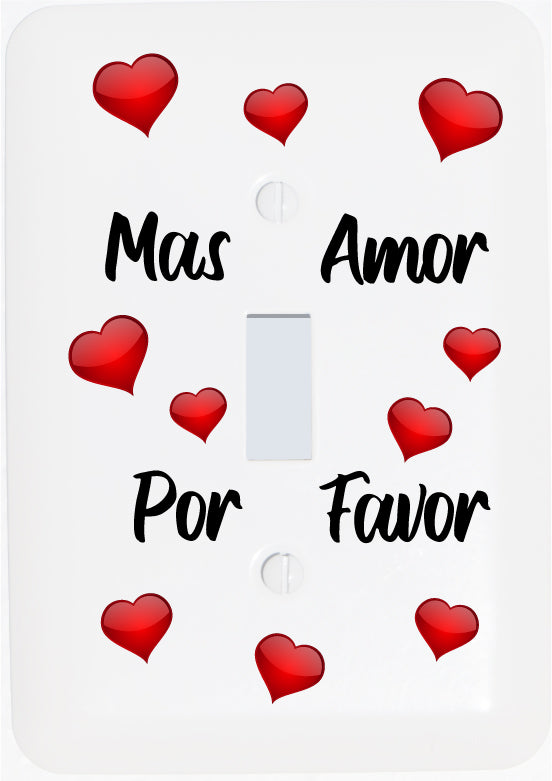 Mas Amor Por Favor Wall Light Switch Cover Stickers