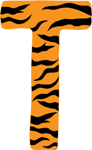 10in. Tiger Animal Print Letter Decals Stickers from A to Z