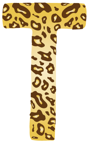 10in. Brown Leopard Animal Print Letter Decals Stickers from A to Z