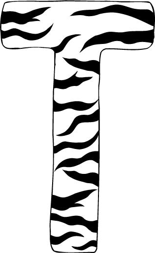 10in. Zebra Animal Print Letter Decals Stickers from A to Z