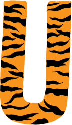 10in. Tiger Animal Print Letter Decals Stickers from A to Z