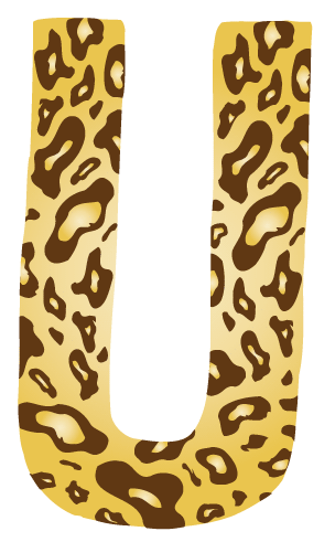 10in. Brown Leopard Animal Print Letter Decals Stickers from A to Z