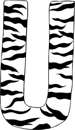 10in. Zebra Animal Print Letter Decals Stickers from A to Z
