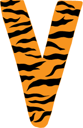 10in. Tiger Animal Print Letter Decals Stickers from A to Z