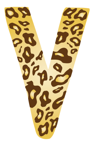 10in. Brown Leopard Animal Print Letter Decals Stickers from A to Z