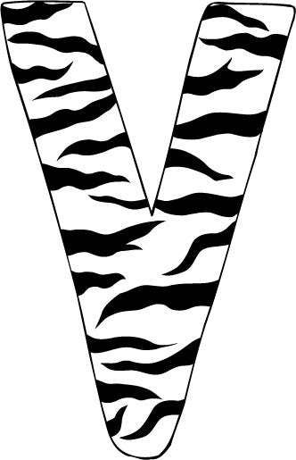 10in. Zebra Animal Print Letter Decals Stickers from A to Z