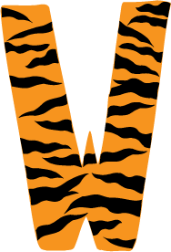 10in. Tiger Animal Print Letter Decals Stickers from A to Z