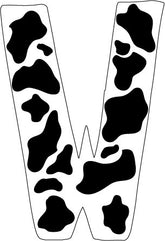 10 inch Cow Animal Print Letter Decals Stickers from A to Z