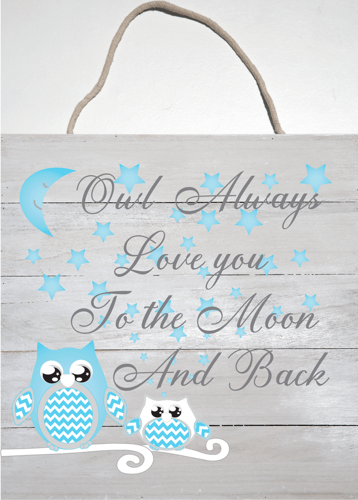 Owl Moon and Stars Natural Wall Hanging Wall Hanging