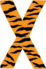 10in. Tiger Animal Print Letter Decals Stickers from A to Z