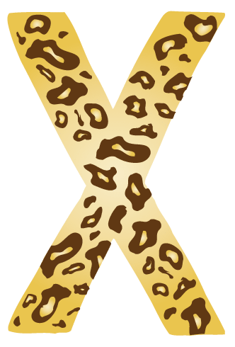 10in. Brown Leopard Animal Print Letter Decals Stickers from A to Z