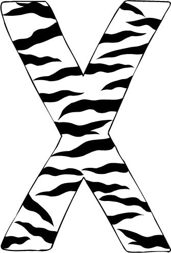 10in. Zebra Animal Print Letter Decals Stickers from A to Z