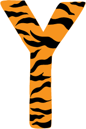 10in. Tiger Animal Print Letter Decals Stickers from A to Z
