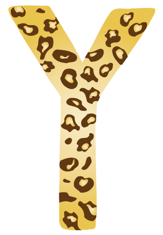 10in. Brown Leopard Animal Print Letter Decals Stickers from A to Z