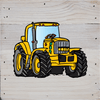 Tractor Art Prints on a White Washed 6 x 6 Rustic Natural Wood Pallet