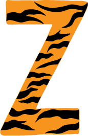 10in. Tiger Animal Print Letter Decals Stickers from A to Z