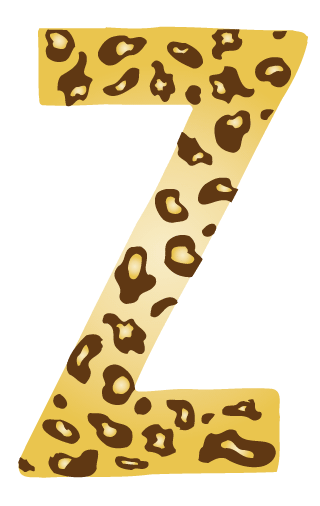 10in. Brown Leopard Animal Print Letter Decals Stickers from A to Z