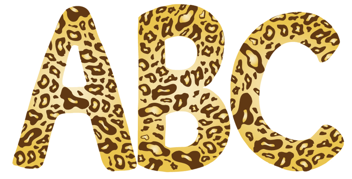 10in. Brown Leopard Animal Print Letter Decals Stickers from A to Z