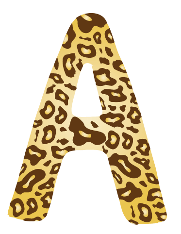 10in. Brown Leopard Animal Print Letter Decals Stickers from A to Z