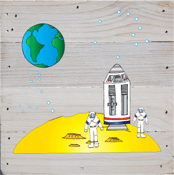 Space Theme Art Print Wall Hanging - prestochangodecor