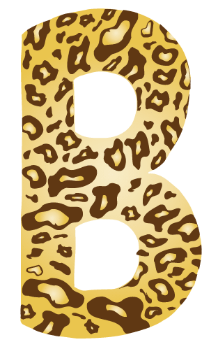 10in. Brown Leopard Animal Print Letter Decals Stickers from A to Z