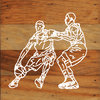 Basketball Art Prints on a 6 x 6 Rustic Aged Natural Wood Pallet