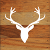 Woodland Deer silhouette Chalk White on a 6 x 6 Rustic Aged Natural Wood Pallet