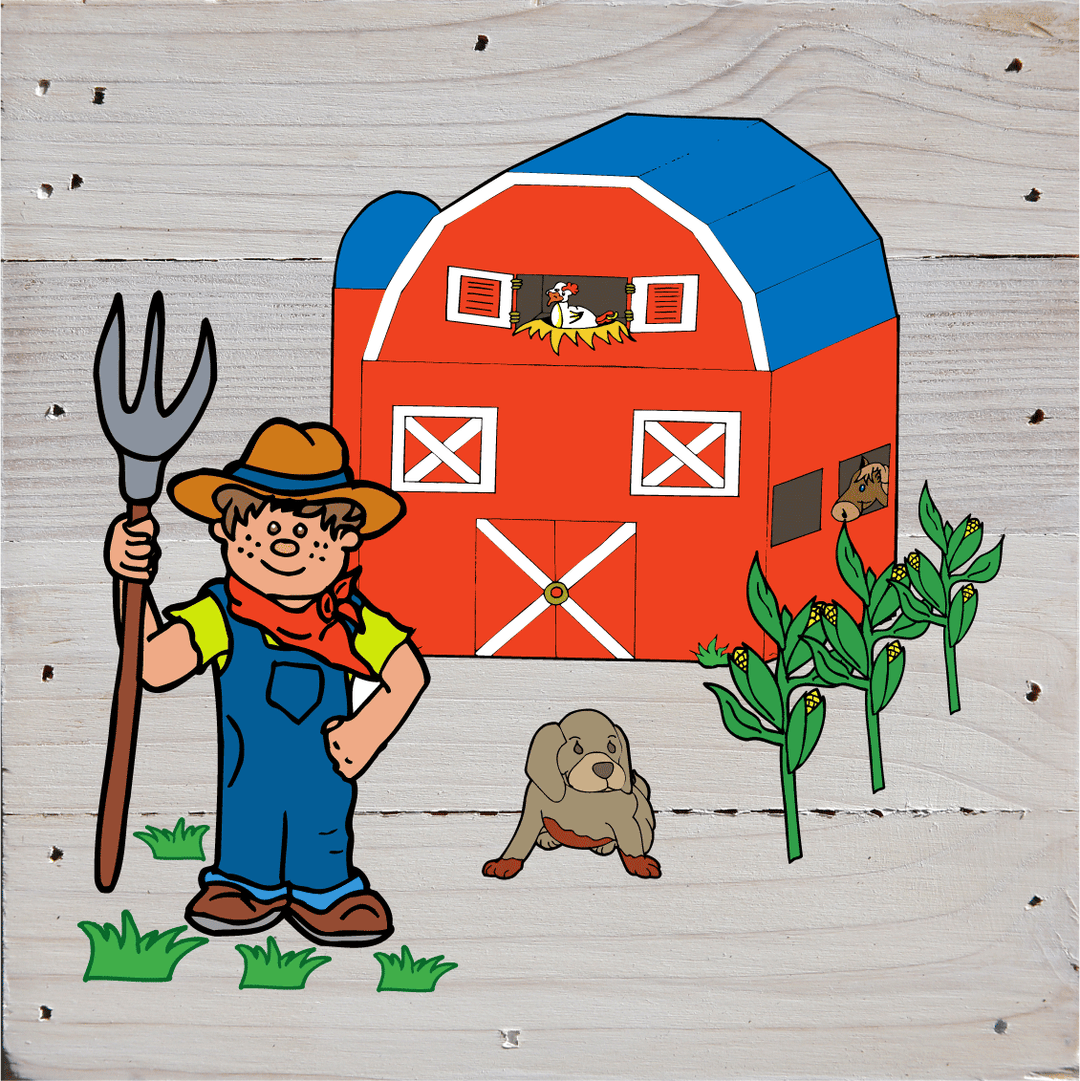 Farm Animal Theme Art Print Wall Hanging