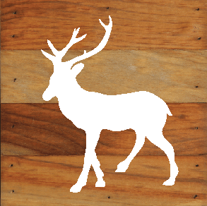 Woodland Deer Silhouette Natural Wall Hanging