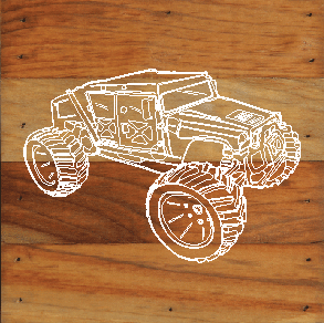 Monster Truck Art Print Natural Wall Hanging - prestochangodecor