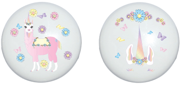 Rainbow Llamacorn with Pastel Flowers and Butterflies Drawer Ceramic Drawer Knobs Pulls Childrens Nursey Decor