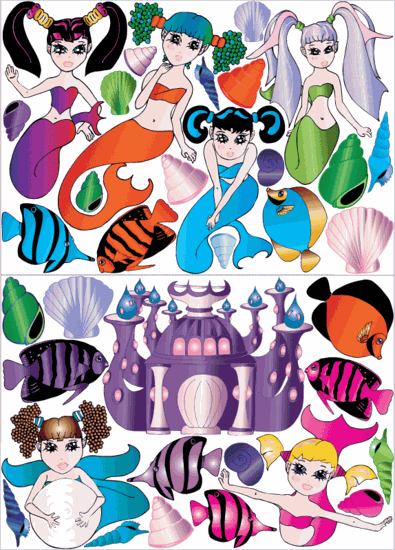 Mermaid Mural Wall Decals