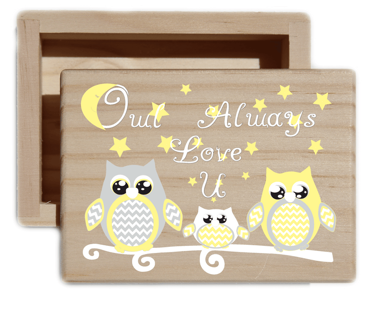 Owl Always Love U Natural Wood Keepsake Collectible Box