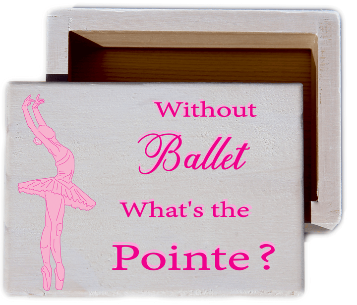 Ballerina White Wash Wood Keepsake Collectible Box