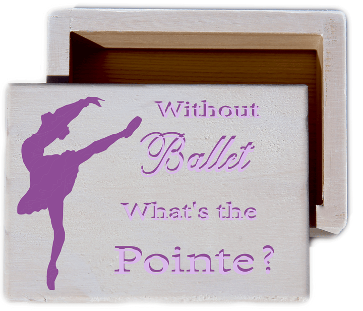 Ballerina White Wash Wood Keepsake Collectible Box