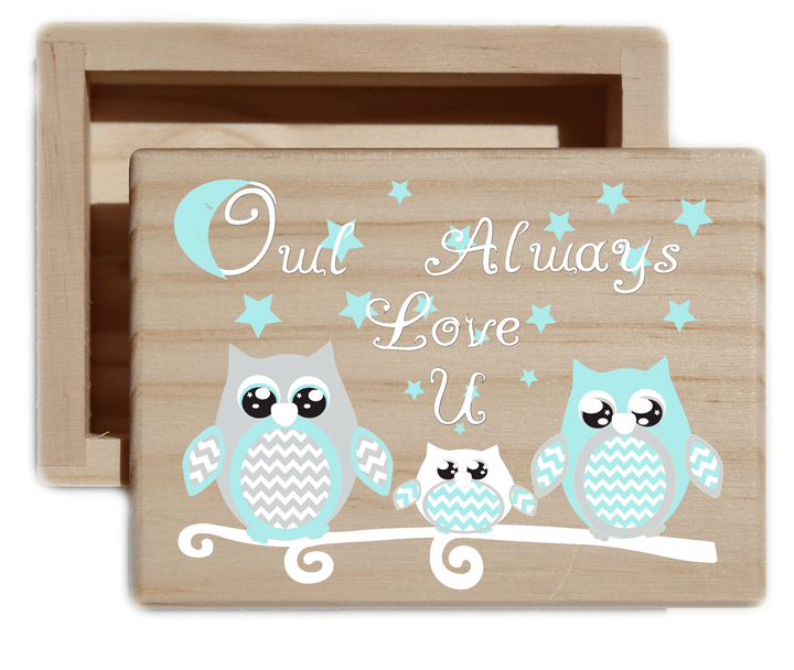 Owl Always Love U Natural Wood Keepsake Collectible Box