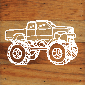 Monster Truck Art Print Natural Wall Hanging - prestochangodecor