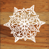 Frozen Snowflakes Chalk White Art Prints on a 6 x 6 Rustic Aged Natural Wood Pallet