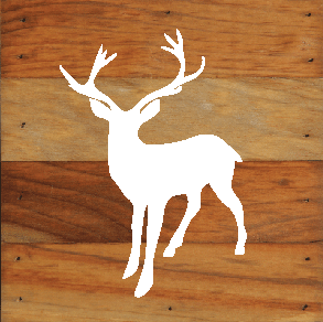 Woodland Deer Silhouette Natural Wall Hanging