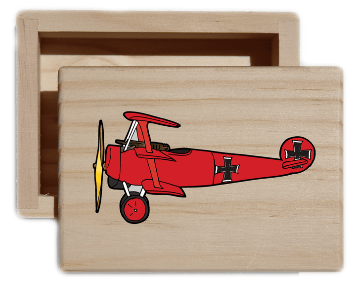 Vintage Plane Natural Wood Keepsake Collectible Box