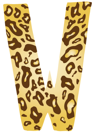 10in. Brown Leopard Animal Print Letter Decals Stickers from A to Z